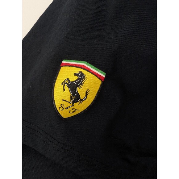 Puma Ferrari Scuderia Black Logo Shield Crewneck Short Sleeve T-Shirt Size Large - Picture 6 of 9